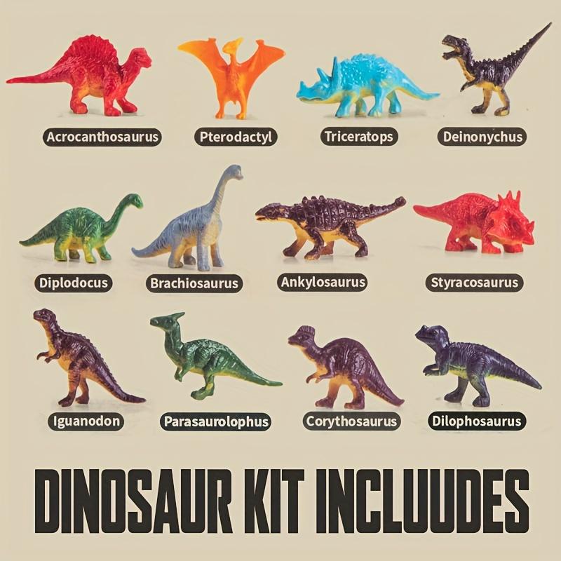 1 Set PVC Dinosaur Playset - Educational DIY Dinosaur Habitat Kit with Multiple Species, Encourages Imagination & Motor Skills Development, Ideal for Kids' Learning & Play