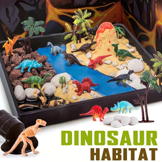 1 Set PVC Dinosaur Playset - Educational DIY Dinosaur Habitat Kit with Multiple Species, Encourages Imagination & Motor Skills Development, Ideal for Kids' Learning & Play