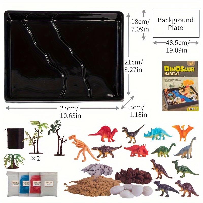 1 Set PVC Dinosaur Playset - Educational DIY Dinosaur Habitat Kit with Multiple Species, Encourages Imagination & Motor Skills Development, Ideal for Kids' Learning & Play