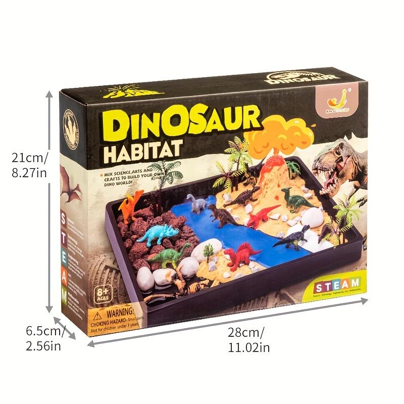 1 Set PVC Dinosaur Playset - Educational DIY Dinosaur Habitat Kit with Multiple Species, Encourages Imagination & Motor Skills Development, Ideal for Kids' Learning & Play