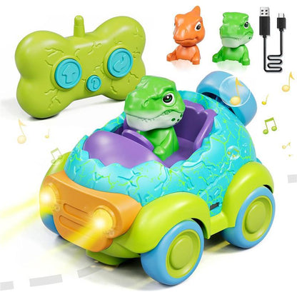 Castle Remote Control Car for Toddlers, Rechargeable RC Cars for Toddler Toys 2-3, Dinosaur Toys for Ages 2-4 with Lights & Music, 2 3 4 Year Old Boy Toys