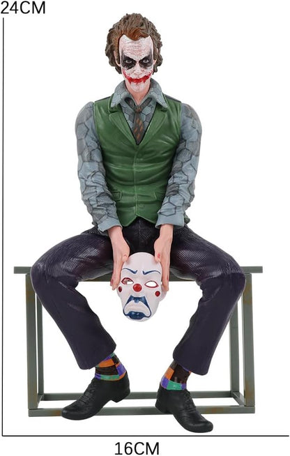 Skyprime DC Comic Inspired Joker Action Figure - PVC Collectible Decor for Adults, Dark Knight & Suicide Squad Theme, Includes Chair, 9.45in