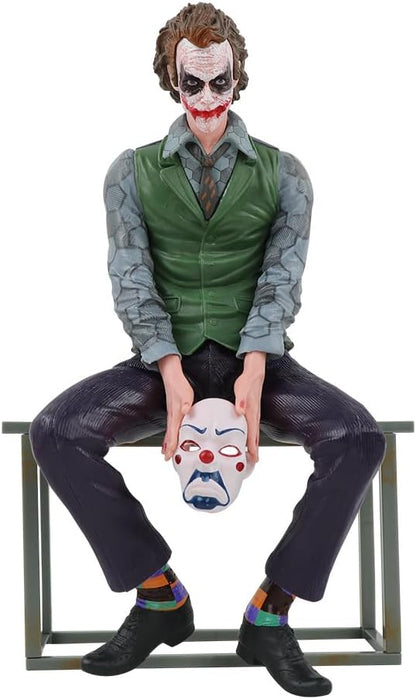 Skyprime DC Comic Inspired Joker Action Figure - PVC Collectible Decor for Adults, Dark Knight & Suicide Squad Theme, Includes Chair, 9.45in