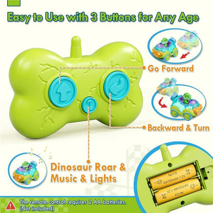 Castle Remote Control Car for Toddlers, Rechargeable RC Cars for Toddler Toys 2-3, Dinosaur Toys for Ages 2-4 with Lights & Music, 2 3 4 Year Old Boy Toys